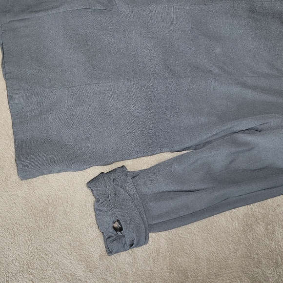 Helmut Lang Silica Crepe Roll Up Sleeve Blazer Blue Smoke size 2​ - Picture 12 of 16